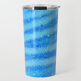 Light Blue Glitter Zebra Magic Collection Travel Mug