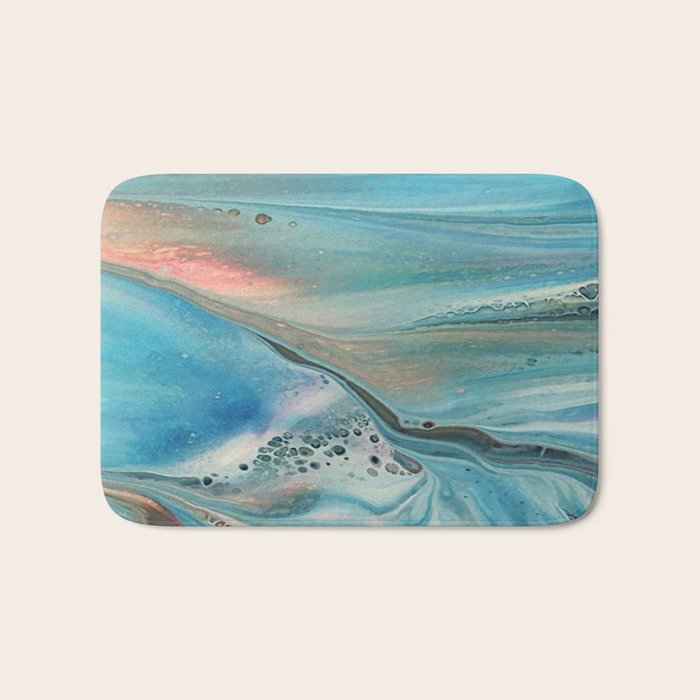 Pearl marble abstraction Bath Mat by catyarte Society6