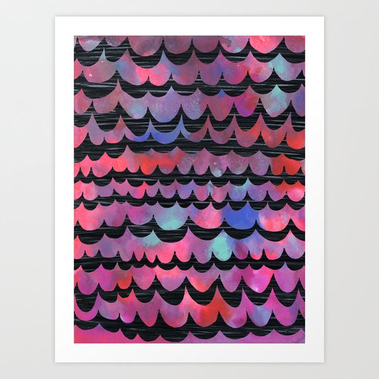 WAVES - Purple Art Print