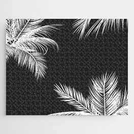 Black and White Fern Jigsaw Puzzle