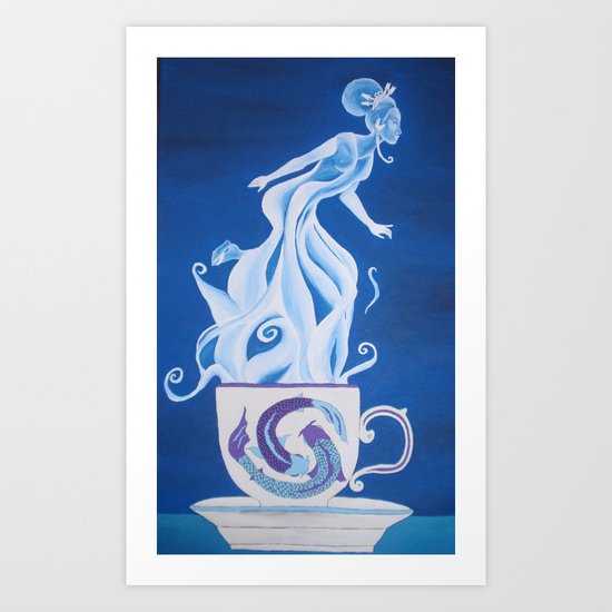 Geisha Tea Art Print