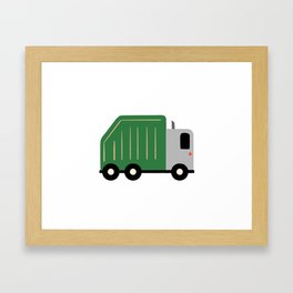 Green Garbage Truck for Nursery or Toddler Bedroom Art Framed Art Print