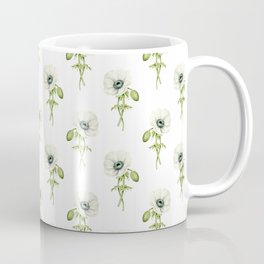 White Anemone Watercolor Painting Coffee Mug | Delicate, Botanical, Painting, Anemones, Flowers, Floral, Pretty, Florals, Pattern, Botany 
