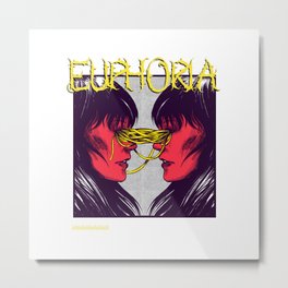 Euphoric Suffering Metal Print | Scary, Metal, Euphoria, Manga, Heavymetal, Twins, Creepy, Brutal, Graphicdesign, Deathmetal 