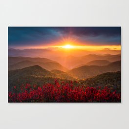 Mountain Sunset North Carolina Blue Ridge Parkway Autumn Landscape Scenic Photography Asheville NC Canvas Print