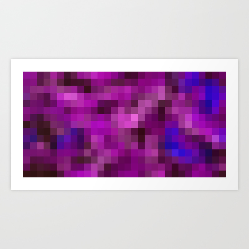 Purple And Blue Pixel Abstract Background Art Print By Timla
