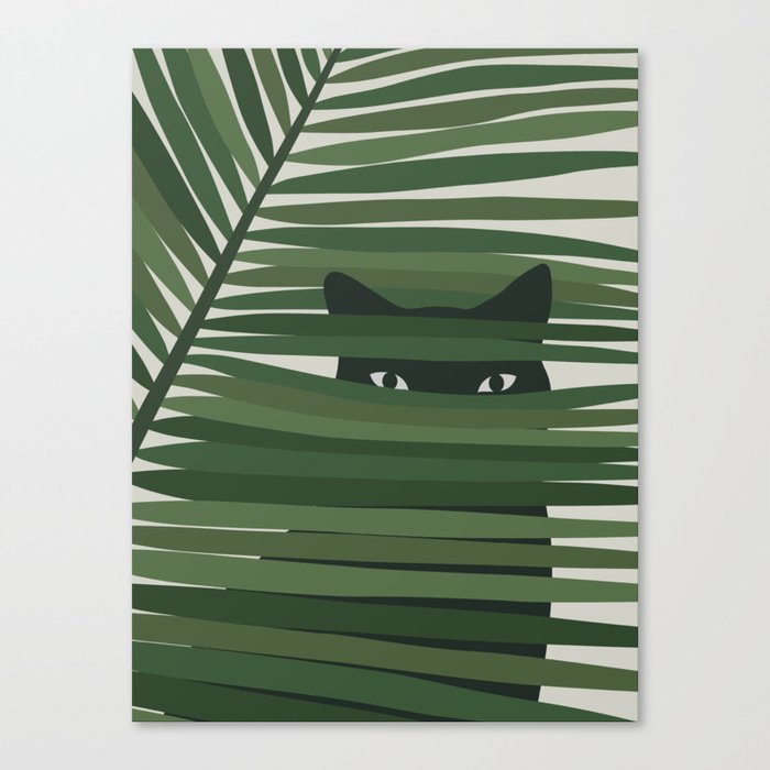 Cat and Plant 53 Canvas Print