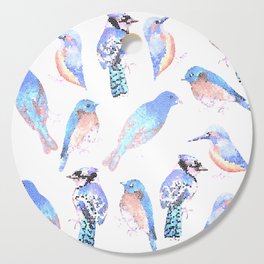 Blue birds in mosaic effect Cutting Board