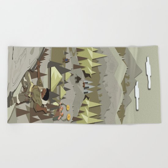 A Bronze Age Landscape Beach Towel