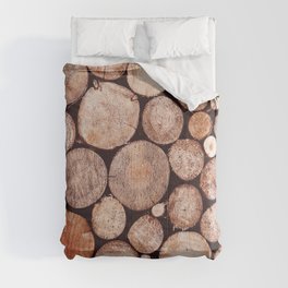 Stacked Round Logs x Hygge Scandi Rustic Cabin Comforter