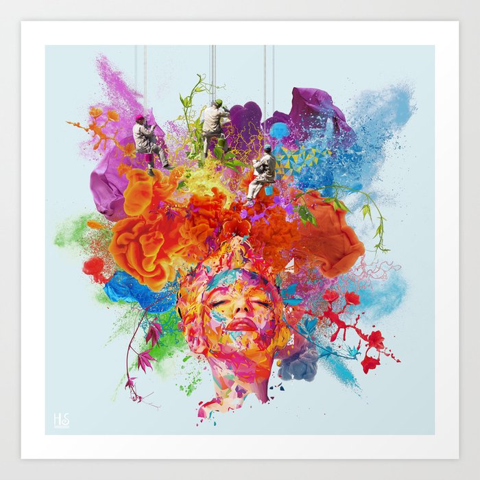 Men At Work Art Print By Helt Sort Society6