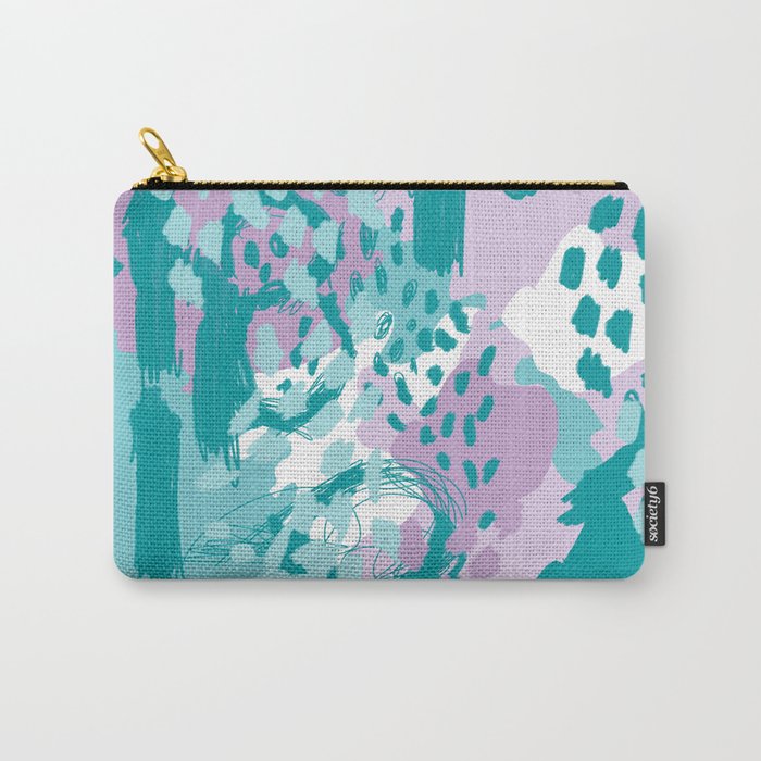 Riley - modern abstract trendy color palette nursery art decor lilac turquoise happy painting Carry-All Pouch