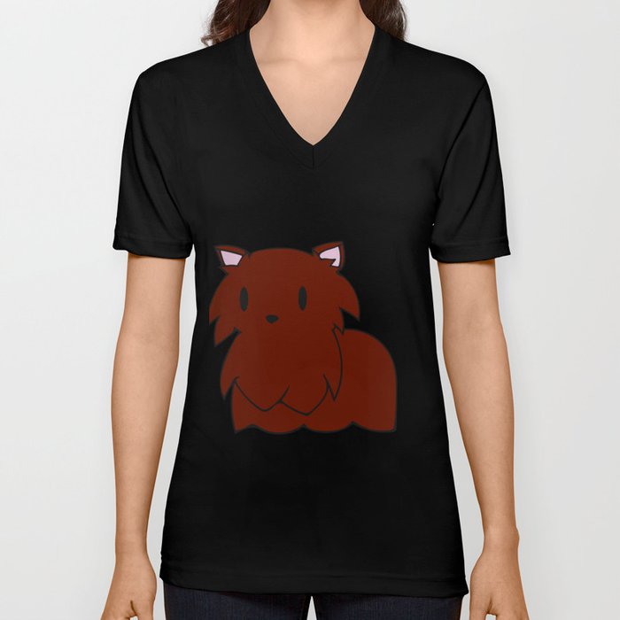 The Red Pomeranian V Neck T Shirt