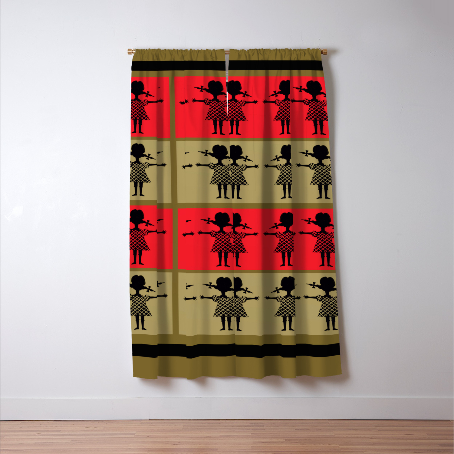 Little Girl Silhouette Blackout Curtain By Davidmichaelschmidt