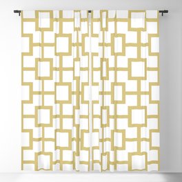 Classic Hollywood Regency Pattern 222 Gold and White Blackout Curtain