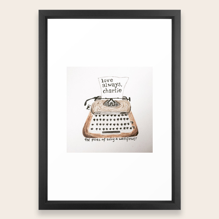 Typewriter Perks Of Being A Wallflower Quote Framed Art Print