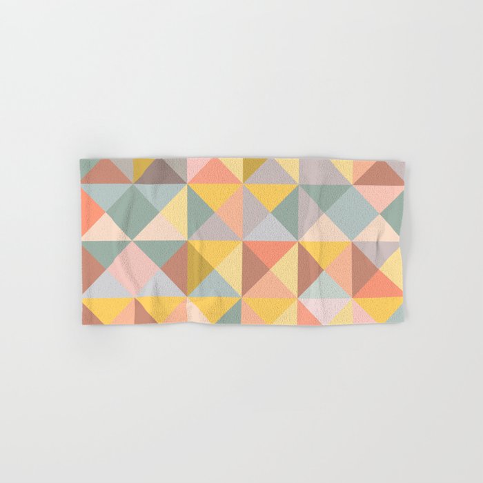 Earthy Pastel Triangles Hand & Bath Towel