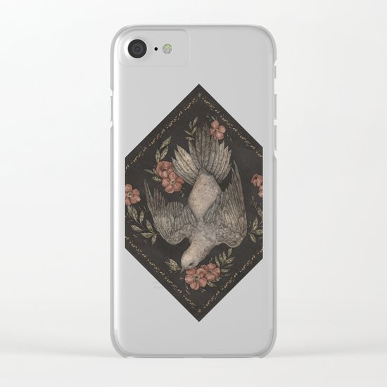 Dove and Flowers Clear iPhone Case