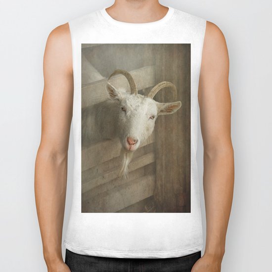The curious goat Biker Tank