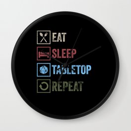 Eat Sleep Tabletop Repeat Wall Clock