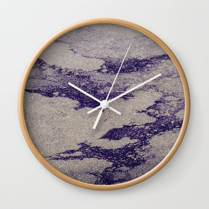 Purple Abstract - Textured Grudge Moss on Water Wall Clock
