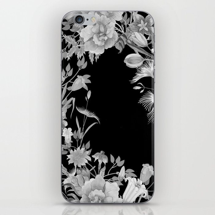 Stardust Black and White Floral Motif iPhone Skin