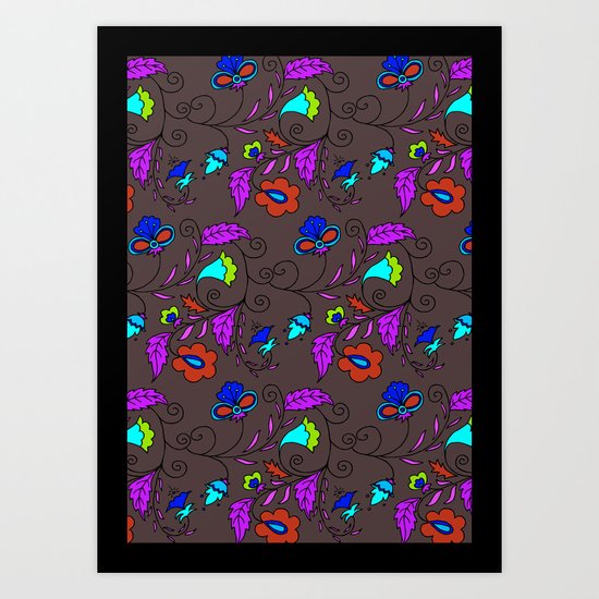 Ethnic Floral Flow Art Print