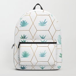 Geometric Succulents Botanical Pattern Backpack