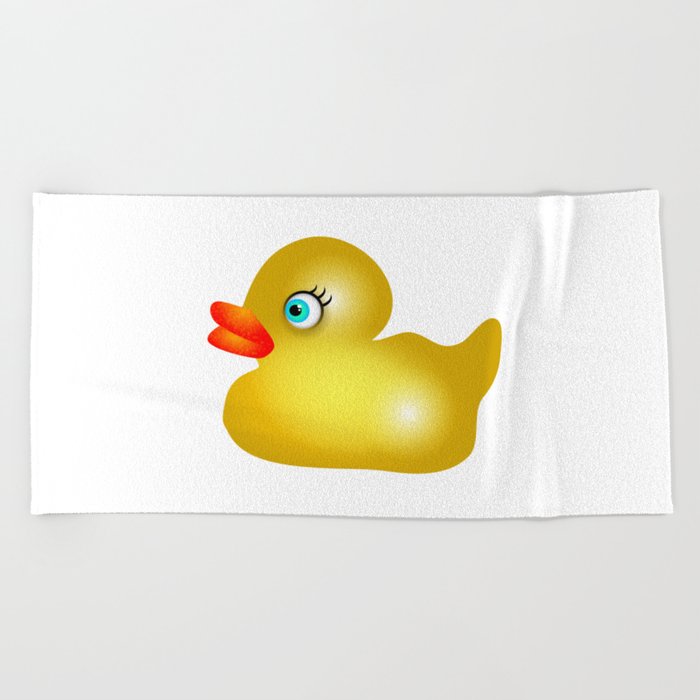 Yellow Rubber Duck Beach Towel By Prawny Society6 Yellow Rubber Duck Beach Towel By