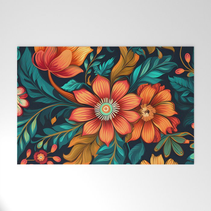 Boho Chic Floral Interior Design - Bring Nature's Beauty Indoors Welcome Mat