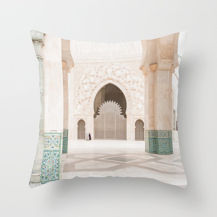 Beautiful Perspective - Hassan II, Casablanca, Morocco Throw Pillow