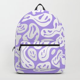 Pastel Purple Dripping Smiley Backpack