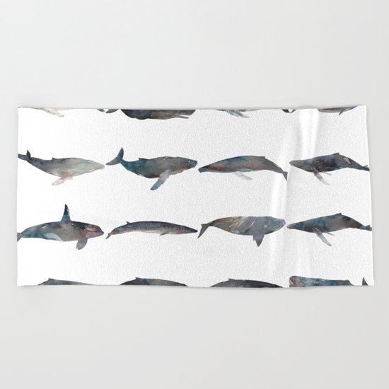 Whales Pattern Beach Towel