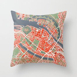 Copenhagen city map classic Throw Pillow
