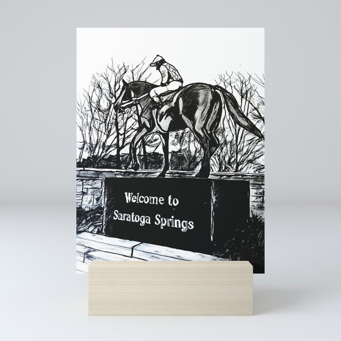 "Native Dancer" Saratoga Springs, Thoroughbred Racehorse, Kentucky Derby, Equine Horse Artwork Mini Art Print