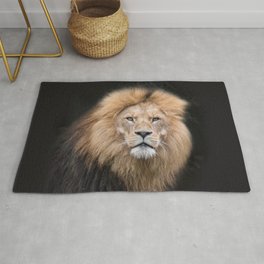 Closeup Portrait of a Male Lion Area & Throw Rug