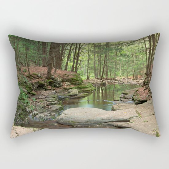 Worlds End Forest Stream Rectangular Pillow