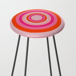 Pink Psychedelic Circles (xii 2021) Counter Stool