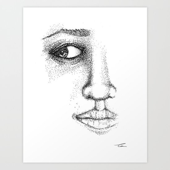 Fine Liner Stippling Girl 1 Art Print