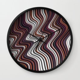 COIF abstract gradient waves of brown and white Wall Clock