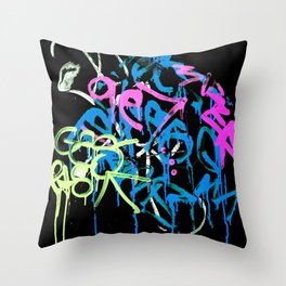 Electric Graffiti  Throw Pillow