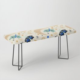 Moths and Moons - Yellow & Teal Bench