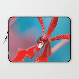 Orchid In Varitone Red And Blue  Laptop Sleeve