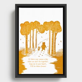 Pooh "If there ever comes a day" friendship quote linocut Framed Canvas