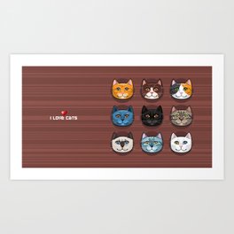 I love cats Art Print