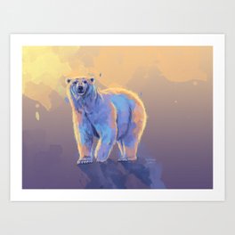 Arctic Warmth, Polar Bear Painting Art Print