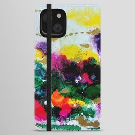 Abstract colourful splash of flowers iPhone Wallet Case