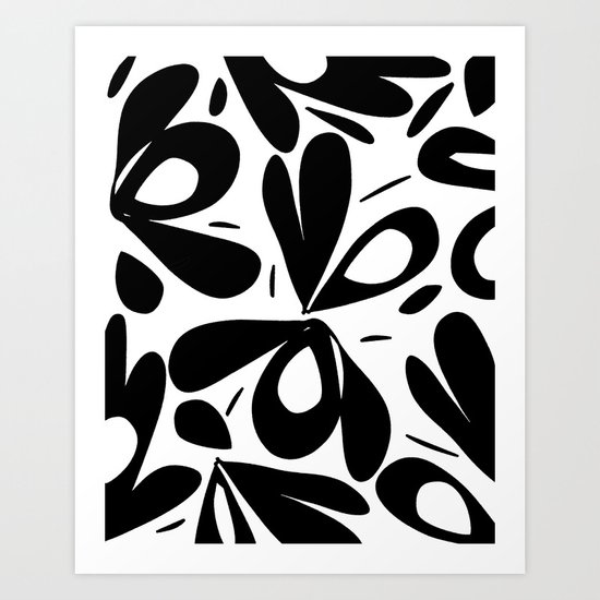 ink flower petals 2 Art Print