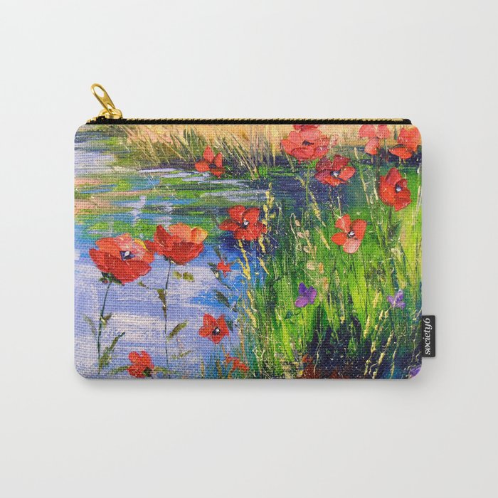 Poppies by the pond Carry-All Pouch