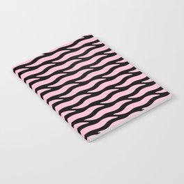 Tiger Wild Animal Print Pattern 336 Black and Pink Notebook